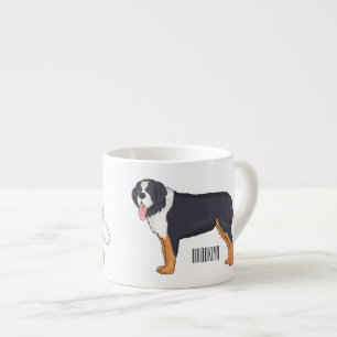 Berner Sennenhund Cartoon-Illustration Espressotasse