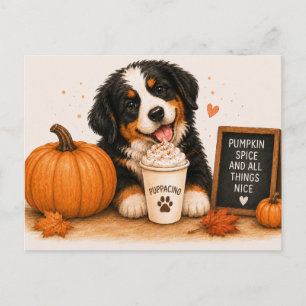 Berner Sennenhund Cozy Pumpkin Spice Postkarte