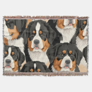 Berner Sennenhund Dekoratives Nahtloses Muster Decke