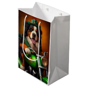 Berner Sennenhund Fahrrad St. Patrick's Day Mittlere Geschenktüte