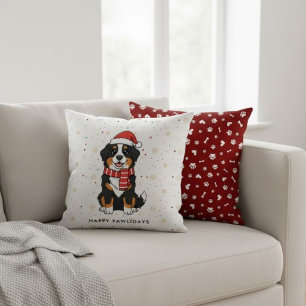 Berner Sennenhund " Frohe Pfotentage" Kissen