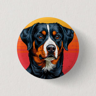 Berner Sennenhund gegen warme Sonnenuntergang-Farb Button