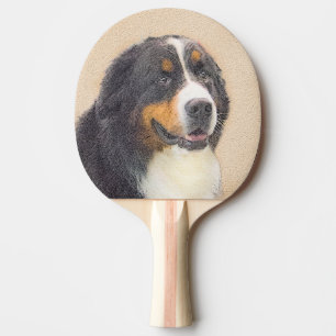Berner Sennenhund Gemälde - Originale Hundekunst Tischtennis Schläger