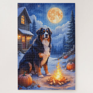Berner Sennenhund Gespenstisches Dorf Halloween-Ku