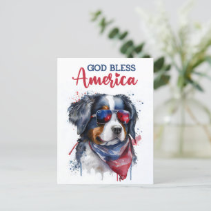 Berner Sennenhund, Gott segne Amerika Postkarte