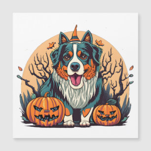 Berner Sennenhund Gruseliges Halloween Magnetkarte