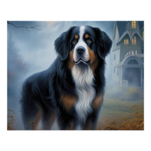 Berner Sennenhund Halloween Gruselig Poster