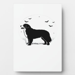 Berner Sennenhund � Halloween-Mond-Silhouette O Fotoplatte