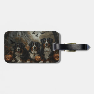 Berner Sennenhund Halloween Nacht Hundevergnügen Gepäckanhänger