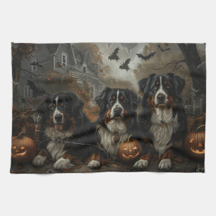 Berner Sennenhund Halloween Nacht Hundevergnügen Geschirrtuch