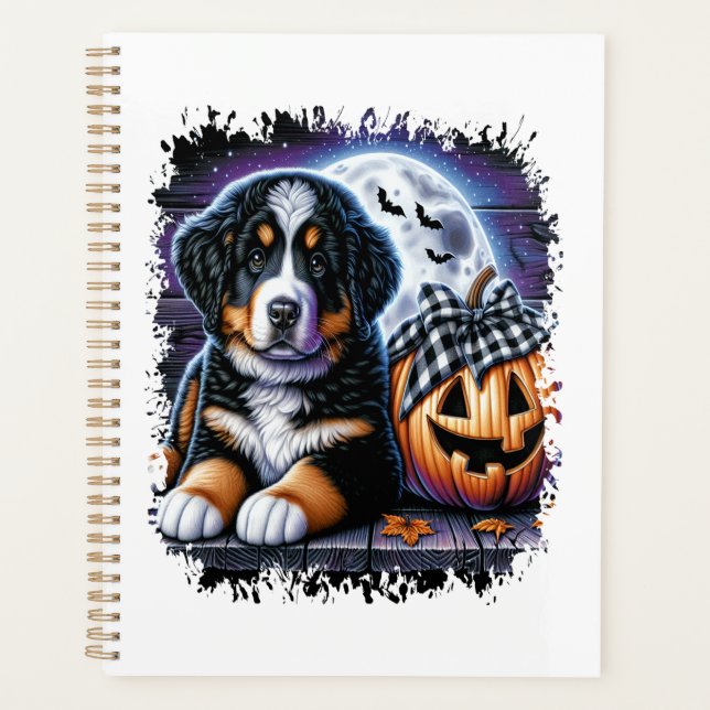 Berner Sennenhund Halloween Planer (Vorderseite)