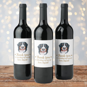 Berner Sennenhund ich auch Hochzeit Wein Etikett