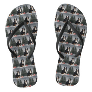 Berner Sennenhund im Schnee Weihnachten Flip Flops