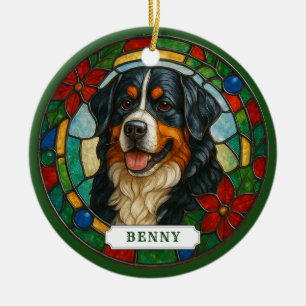 Berner Sennenhund Keramik-Kreis-Ornament Keramik Ornament