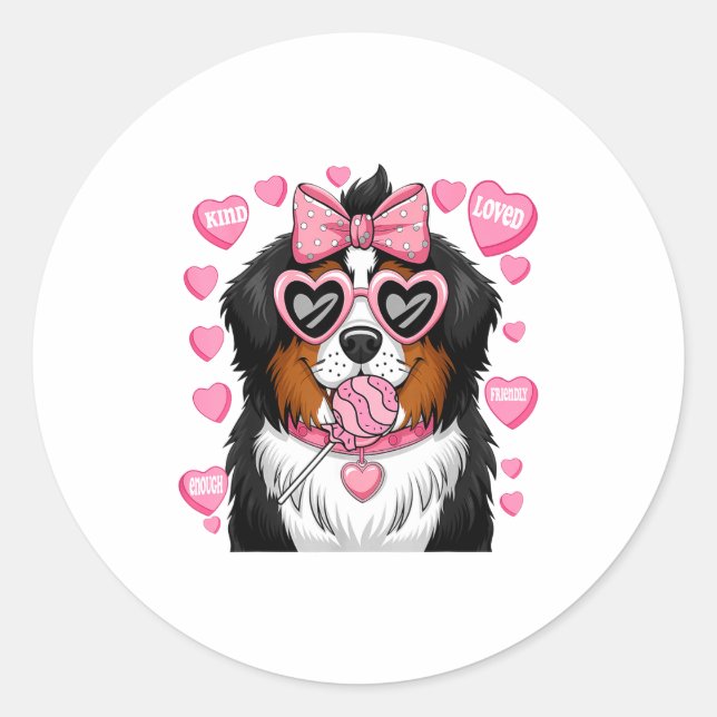 Berner Sennenhund-Kokette-Hunde-Liebhaber-Besitzer Runder Aufkleber (Vorderseite)