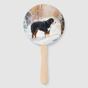 Berner Sennenhund Lass es schneien Weihnachten Fächer