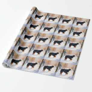 Berner Sennenhund Lass es schneien Weihnachten Geschenkpapier