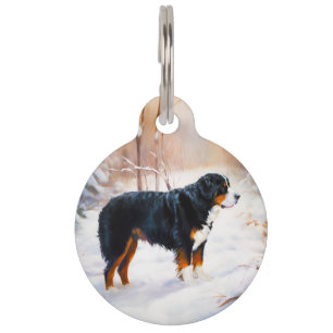 Berner Sennenhund Lass es schneien Weihnachten Haustiermarke