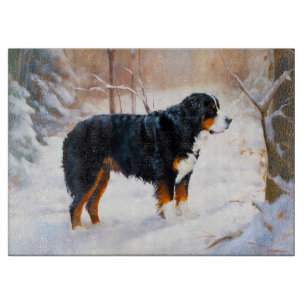 Berner Sennenhund Lass es schneien Weihnachten Schneidebrett