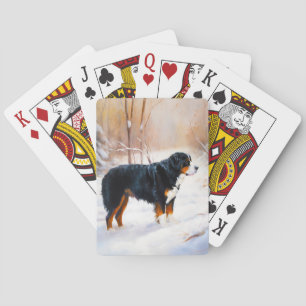 Berner Sennenhund Lass es schneien Weihnachten Spielkarten