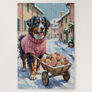 Berner Sennenhund liefert Valentinstag-Kekse