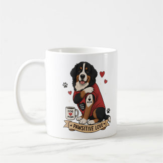 Berner Sennenhund mit Tattoo-Illustration I Herz M Kaffeetasse