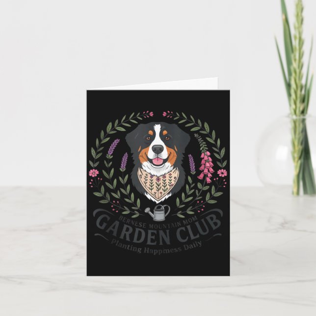 Berner Sennenhund-Mutter Gartenclub Muttertag Karte (Vorderseite)
