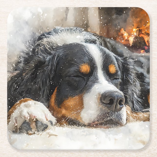 Berner Sennenhund Rechteckiger Pappuntersetzer (Vorderseite)