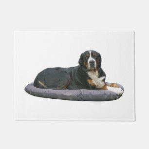 Berner Sennenhund Rost voll liegend Fußmatte