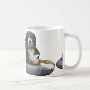 Berner Sennenhund Rostfarben Voll Liegt Kaffeetasse