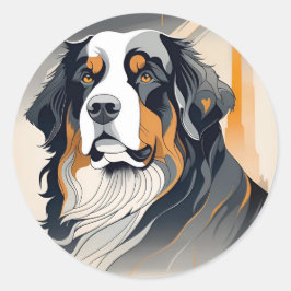 Berner Sennenhund Schlüsselanhänger Runder Aufkleber