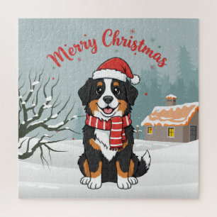 Berner Sennenhund Schneebedeckte Weihnachten Doodl