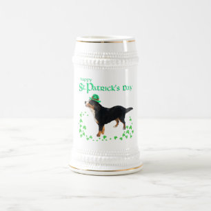 Berner Sennenhund St. Patrick's Day Bierglas