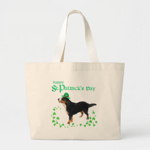 Berner Sennenhund St. Patrick's Day Jumbo Stoffbeutel