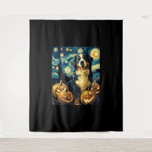 Berner Sennenhund Süßer Hund Halloween Jack O Lant Wandteppich