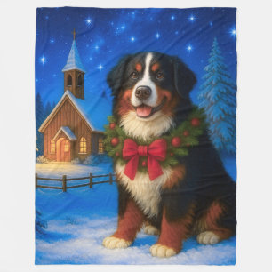 Berner Sennenhund Urlaub Fleecedecke