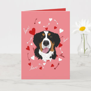 Berner Sennenhund Valentinstag Karte