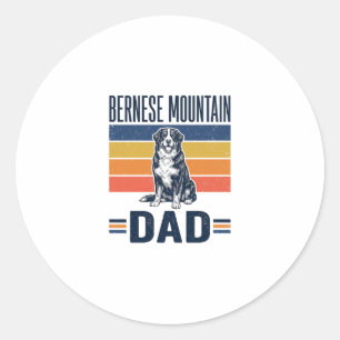 Berner Sennenhund-Vater Vintage-Vector-Design_1 Runder Aufkleber