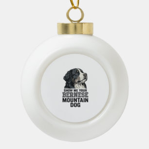 Berner Sennenhund Vintage Gravur Shirt Design Keramik Kugel-Ornament