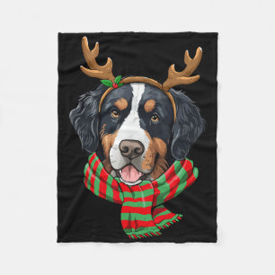 Berner Sennenhund Weihnachten Rentier Santa Hut Fleecedecke