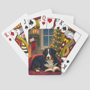 Berner Sennenhund Weihnachtsbettgeschichte Spielkarten