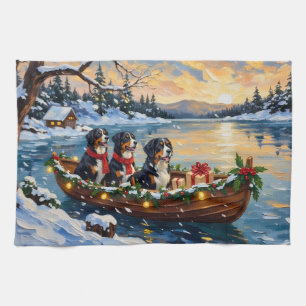 Berner Sennenhund Weihnachtsboot Urlaub Geschirrtuch