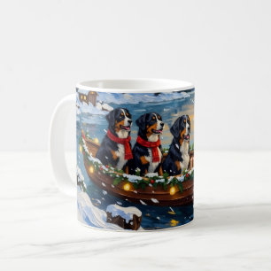 Berner Sennenhund Weihnachtsboot Urlaub Kaffeetasse