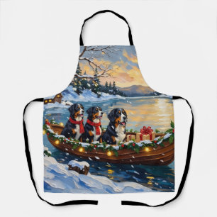 Berner Sennenhund Weihnachtsboot Urlaub Schürze