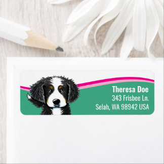 Berner Sennenhund-Wellen-Adressetikett