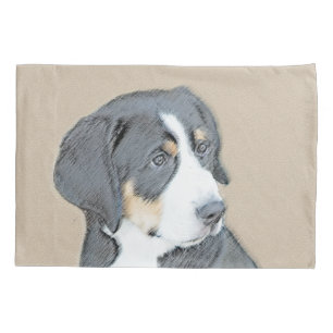 Berner Sennenhund Welpenmalerei - Originalkunst Kissenbezug