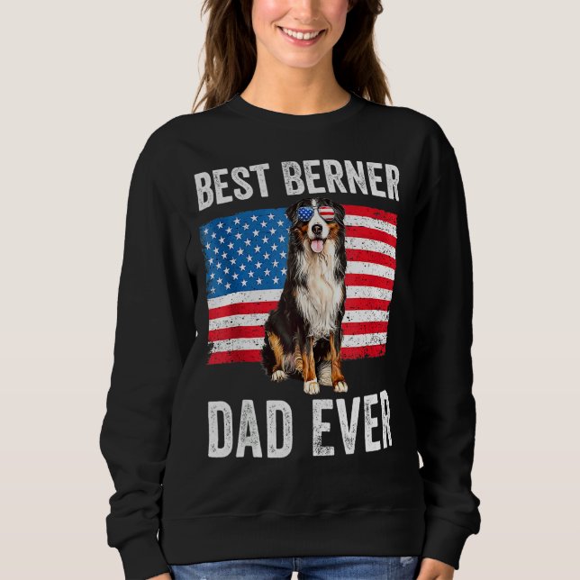 Berner Vater American Flag Dog Eigentümer Bernese  Sweatshirt (Vorderseite)