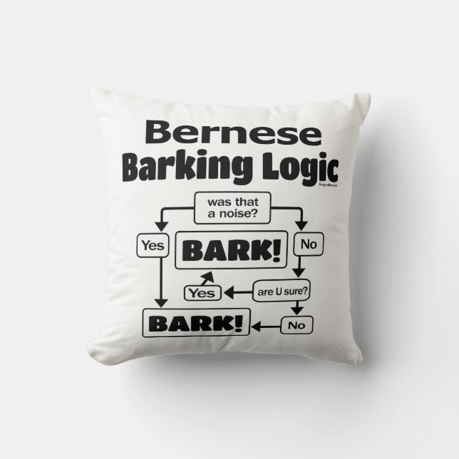 Bernese Barking Logic Kissen (Vorderseite)