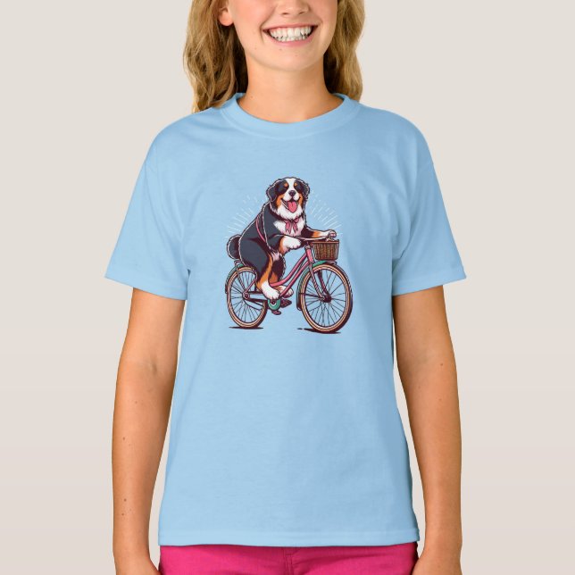 Bernese Dog Biker, Bernese Cruiser Bike Adventure T-Shirt (Vorderseite)