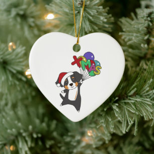 Bernese Frory Christmas Happy Christmas Hunde Keramik Ornament